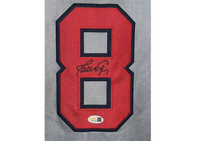 Javy Lopez Signed Atlanta Gray Baseball Jersey JSA