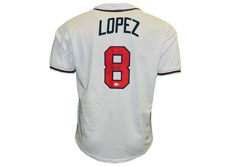 Javy Lopez Signed Atlanta White Baseball Jersey JSA