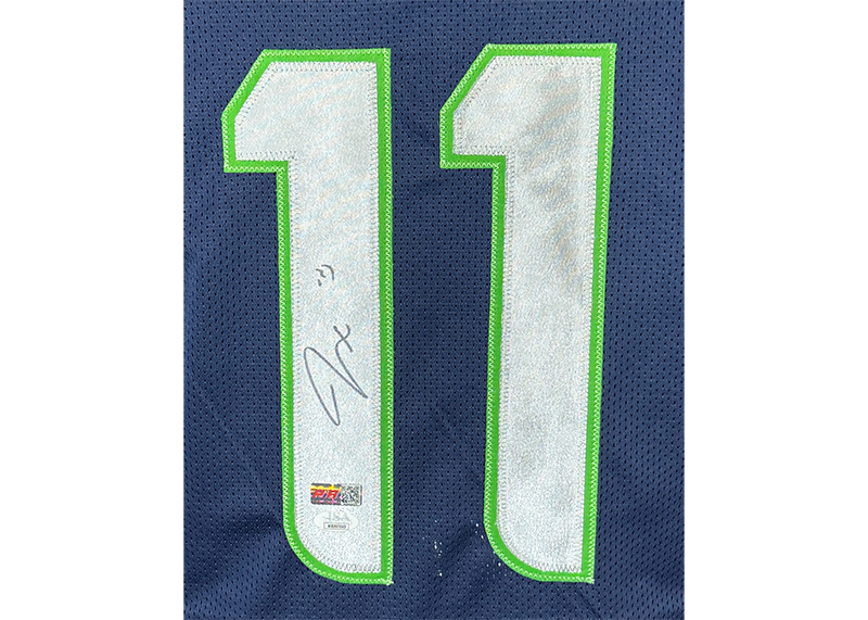 Jaxon Smith-Njigba Signed Seattle Blue Football Jersey JSA