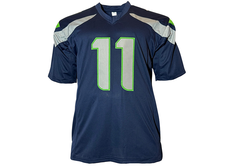Jaxon Smith-Njigba Signed Seattle Blue Football Jersey JSA