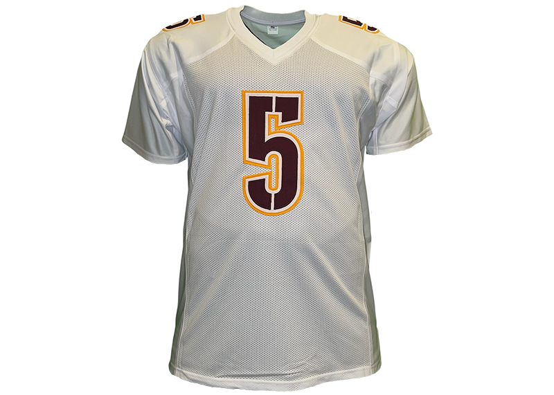 Jayden Daniels Unsigned Washington White Football Jersey