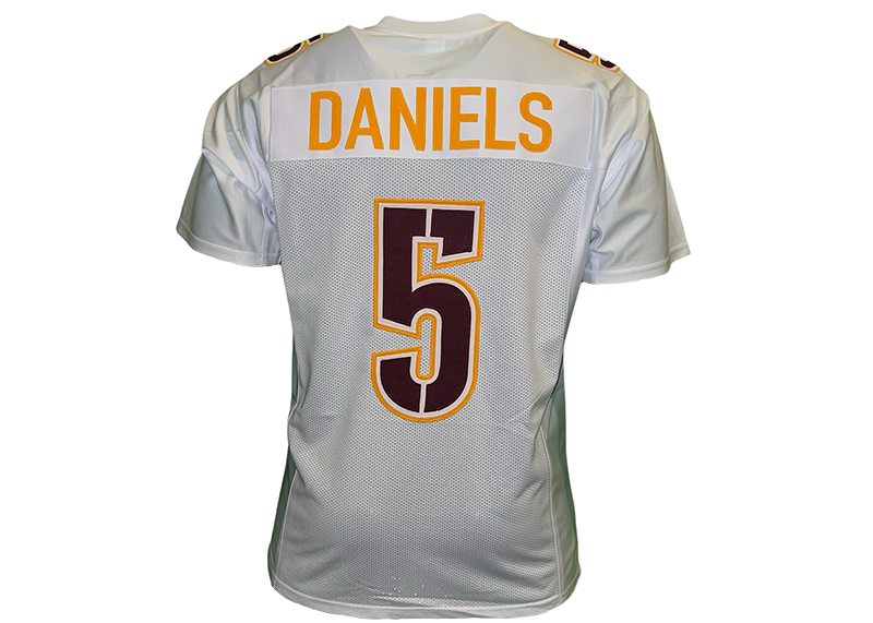Jayden Daniels Unsigned Washington White Football Jersey