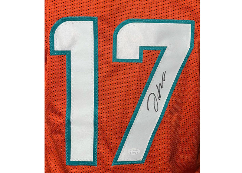 Jaylen Waddle Signed Custom Orange Football Jersey (JSA)