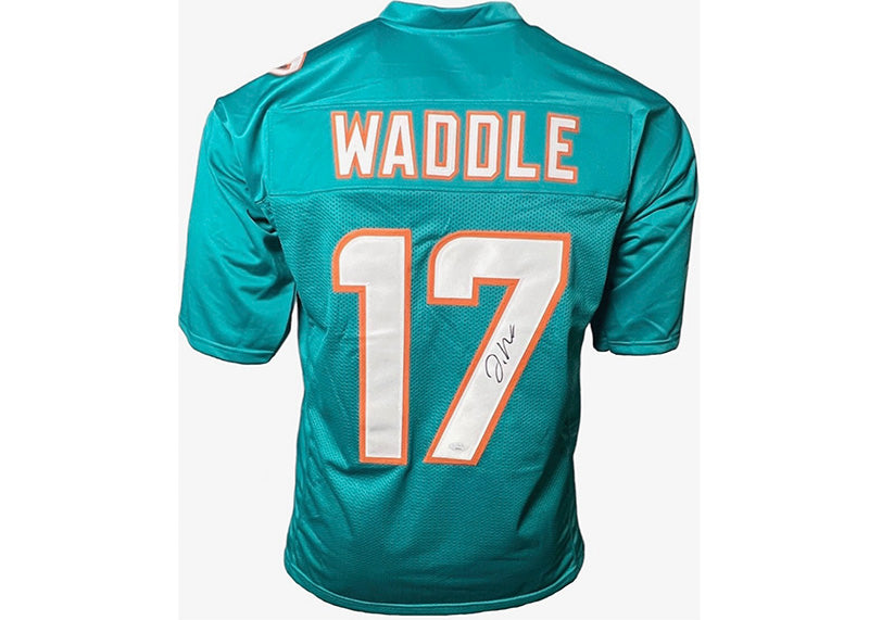 Jaylen Waddle Signed Custom Teal Football Jersey (JSA)