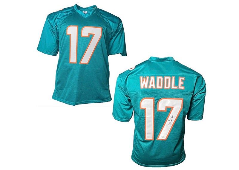 Jaylen Waddle Signed Custom Teal Football Jersey (JSA)