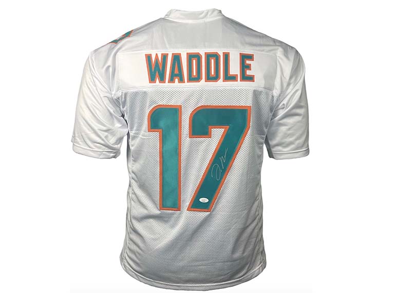 Jaylen Waddle Signed Custom White Football Jersey (JSA)