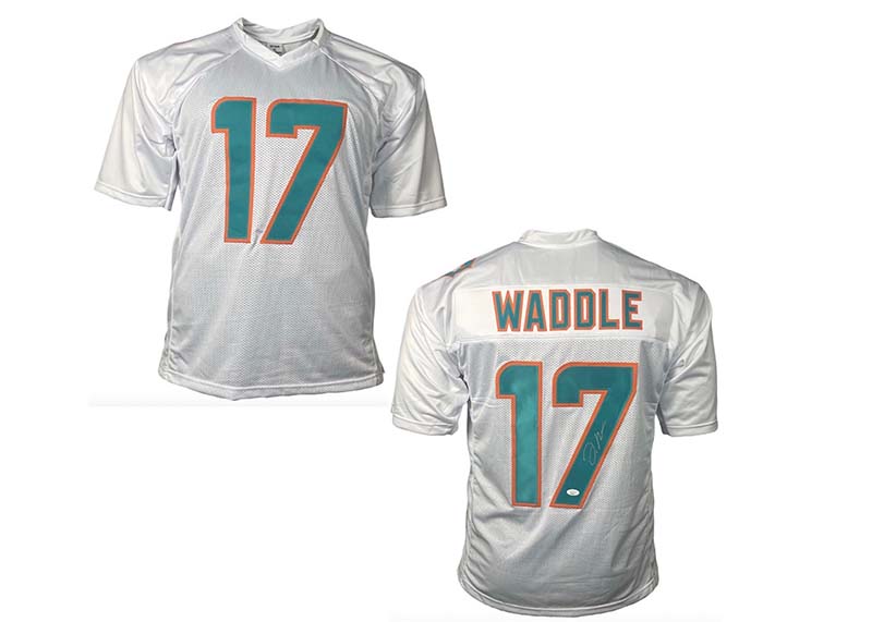 Jaylen Waddle Signed Custom White Football Jersey (JSA)