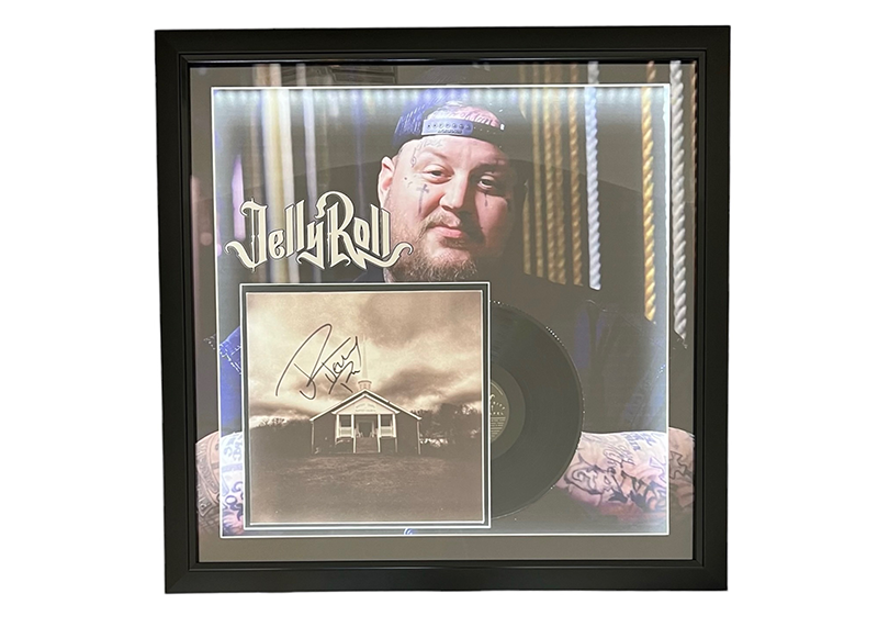 Jelly Roll Signed Whitsitt Chapel Vinyl 29x29 LED 3D Frame JSA