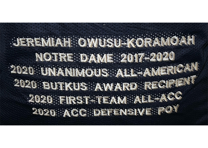 Jeremiah Owusu-Koramoah Signed Custom Blue College Football Jersey JSA