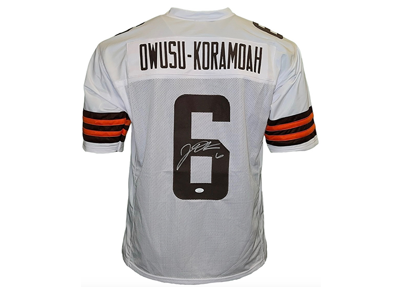 Jeremiah Owusu-Koramoah Signed Cleveland White Football Jersey JSA