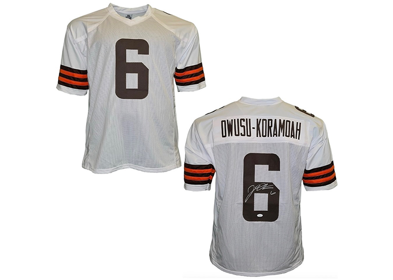 Jeremiah Owusu-Koramoah Signed Cleveland White Football Jersey JSA