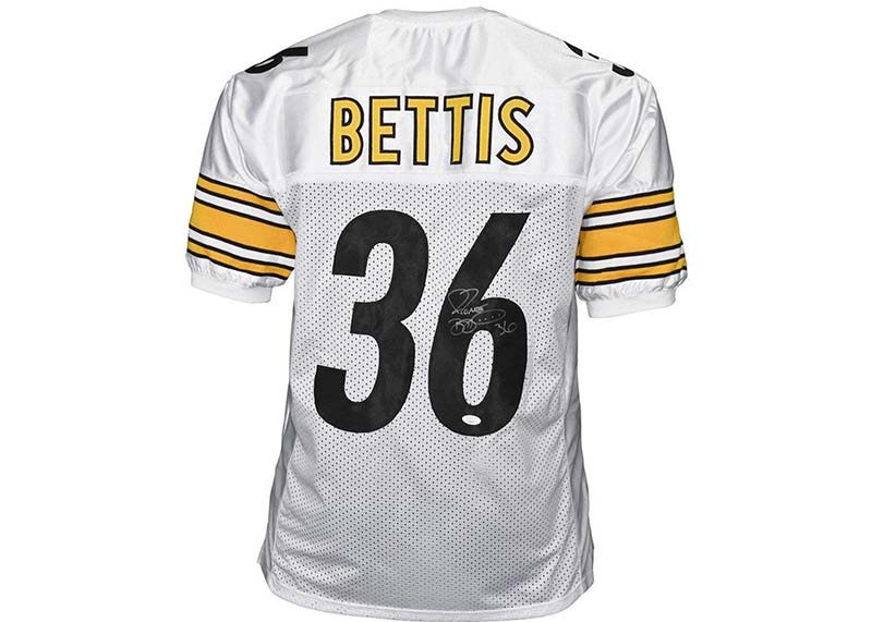 Jerome Bettis Signed Pittsburgh White Football Jersey (JSA)