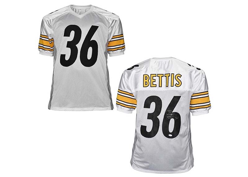 Jerome Bettis Signed Pittsburgh White Football Jersey (JSA)