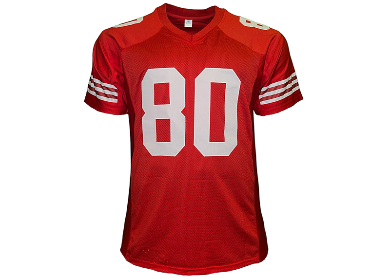Jerry Rice Unsigned San Francisco Red Football Jersey