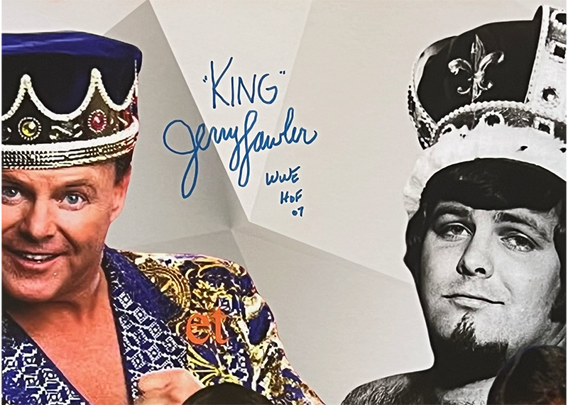 Jerry “The King” Lawler Signed 18x24 Photo Board – WWE HOF 2007 – JSA COA