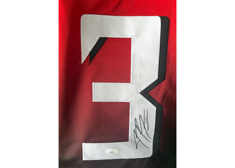 Jessie Bates III Signed Atlanta Alternate Red Football Jersey (JSA)