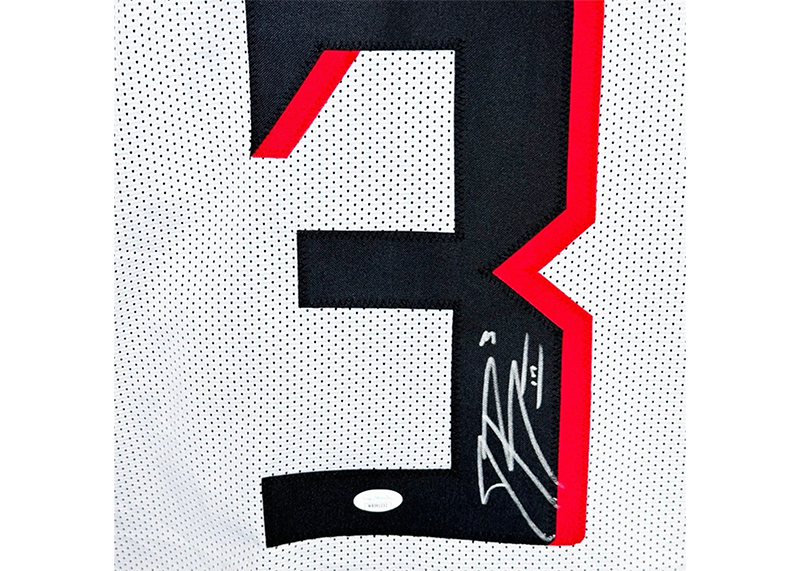 Jessie Bates III Signed Atlanta White Football Jersey JSA