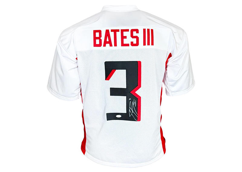 Jessie Bates III Signed Atlanta White Football Jersey JSA