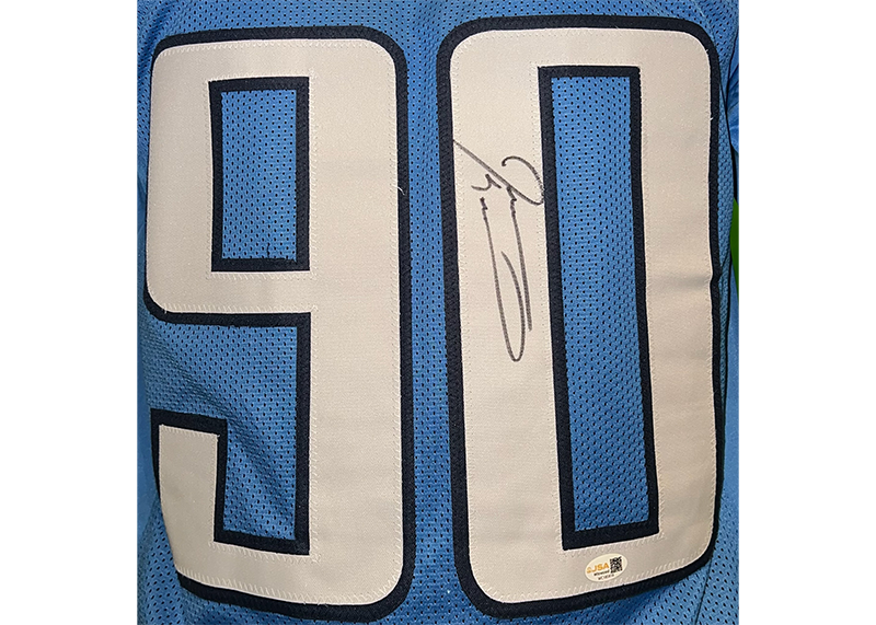 Jevon Kearse Signed Tennessee Blue Football Jersey JSA