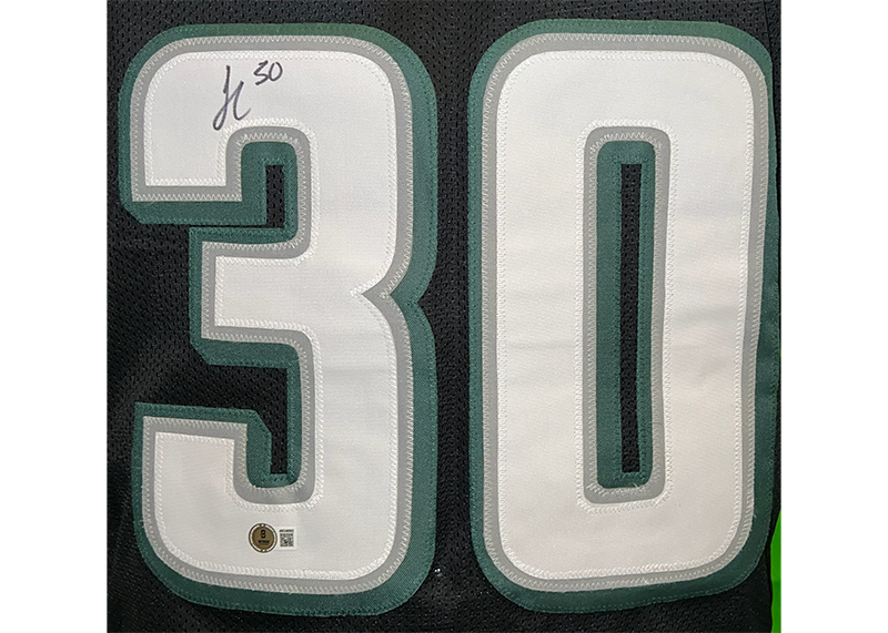 Jihaad Campbell Signed Philadelphia Black Football Jersey Beckett