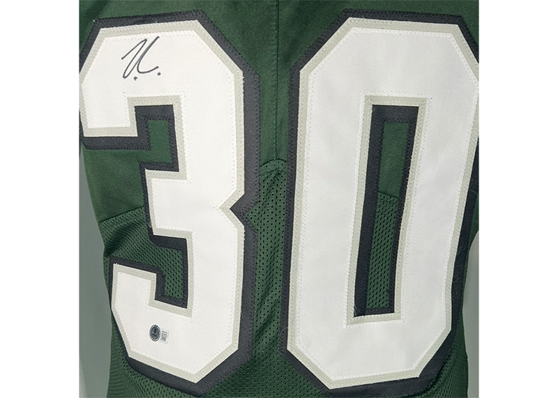 Jihaad Campbell Signed Philadelphia Green Football Game Cut Jersey Beckett