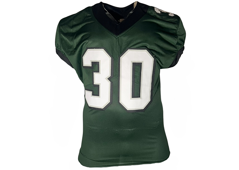 Jihaad Campbell Signed Philadelphia Green Football Game Cut Jersey Beckett