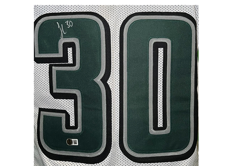 Jihaad Campbell Signed Philadelphia White Football Jersey Beckett