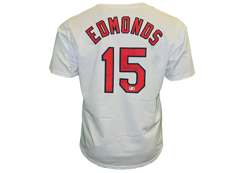 Jim Edmonds Signed St. Louis White Baseball Jersey Beckett