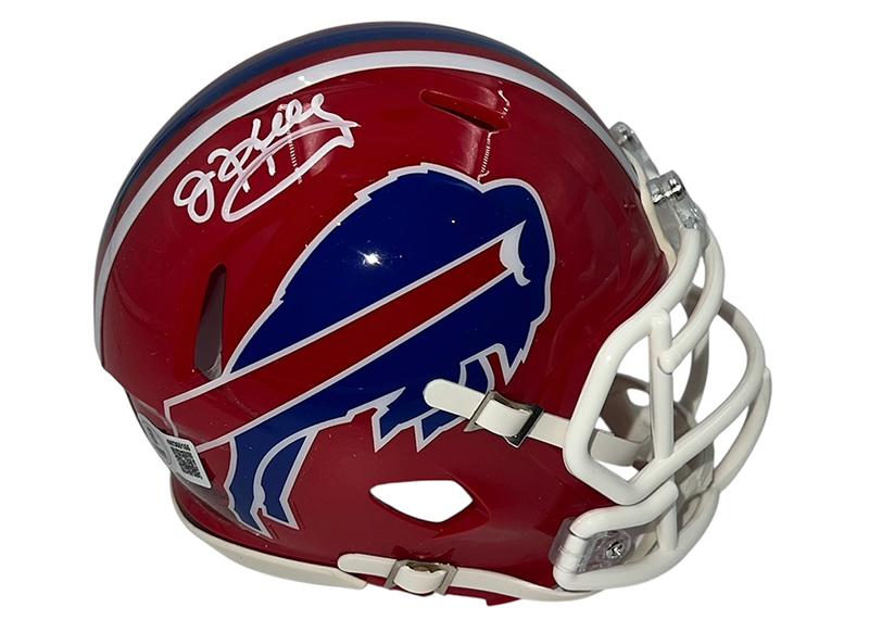 Jim Kelly Signed Buffalo Bills 87-01 Throwback Speed Mini Helmet Beckett