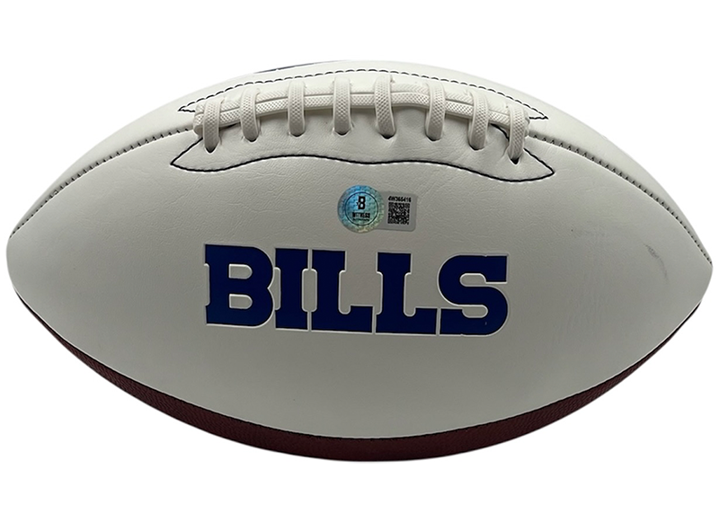 Jim Kelly Signed Buffalo Bills Logo Football Beckett