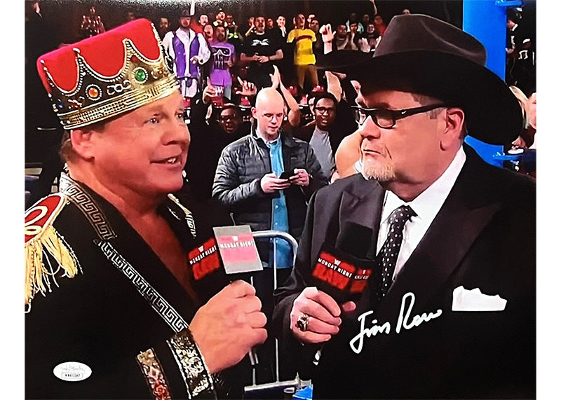 Jim Ross Signed 11x14 WWE Photo With Jerry Lawler JSA
