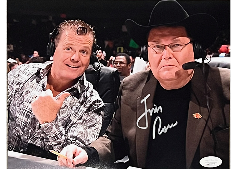 Jim Ross Signed 8x10 WWE Photo With Jerry Lawler JSA