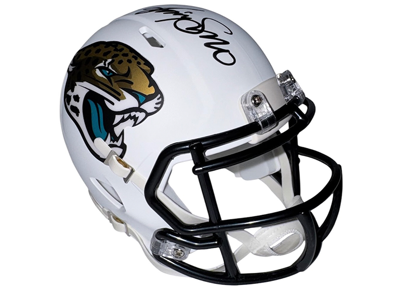 Jimmy Smith Signed Jacksonville Jaguars Lunar Mini Helmet JSA