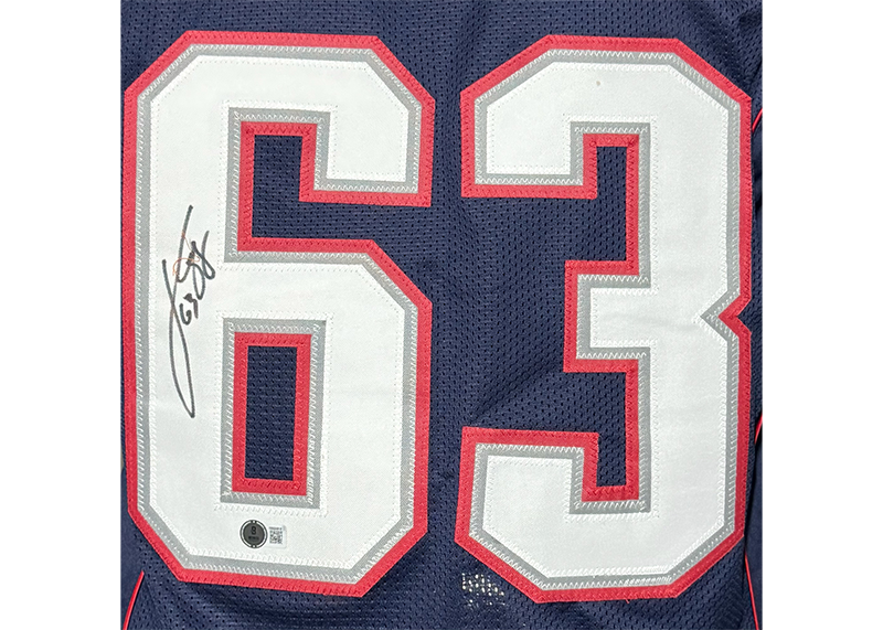 Joe Andruzzi Signed New England Blue Football Jersey Beckett