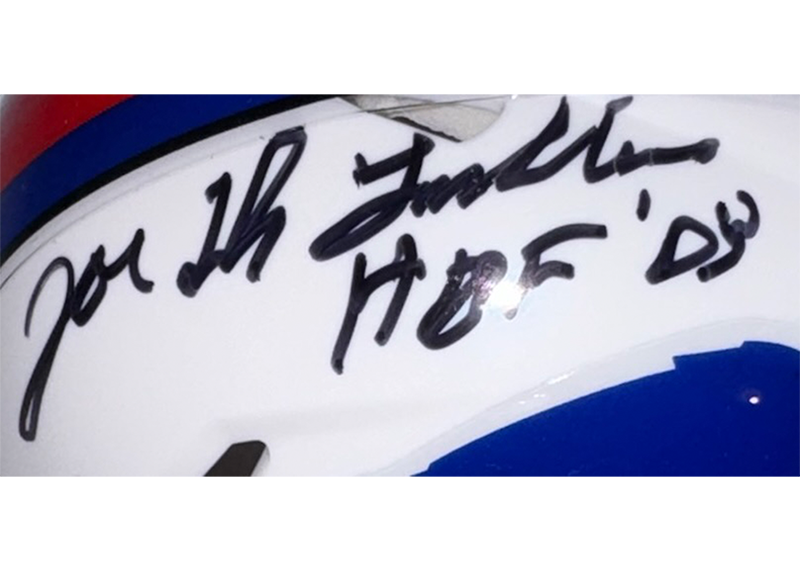 Joe Delamielleure Signed Buffalo Bills HOF-03 Speed Mini Helmet JSA