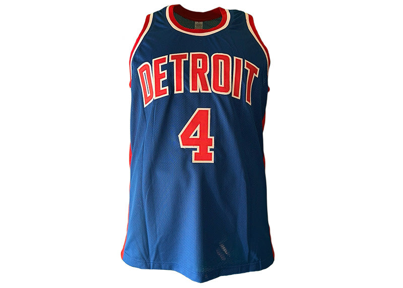 Joe Dumars Signed Detroit Blue Basketball Jersey Beckett