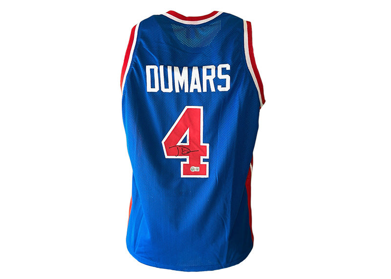 Joe Dumars Signed Detroit Blue Basketball Jersey Beckett