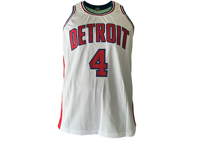 Joe Dumars Signed Detroit White Basketball Jersey Beckett