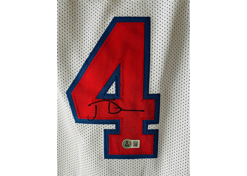 Joe Dumars Signed Detroit White Basketball Jersey Beckett