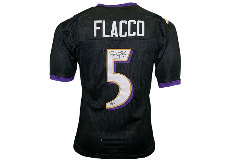 Joe Flacco Signed Baltimore Black Football Jersey Beckett