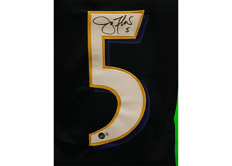 Joe Flacco Signed Baltimore Black Football Jersey Beckett