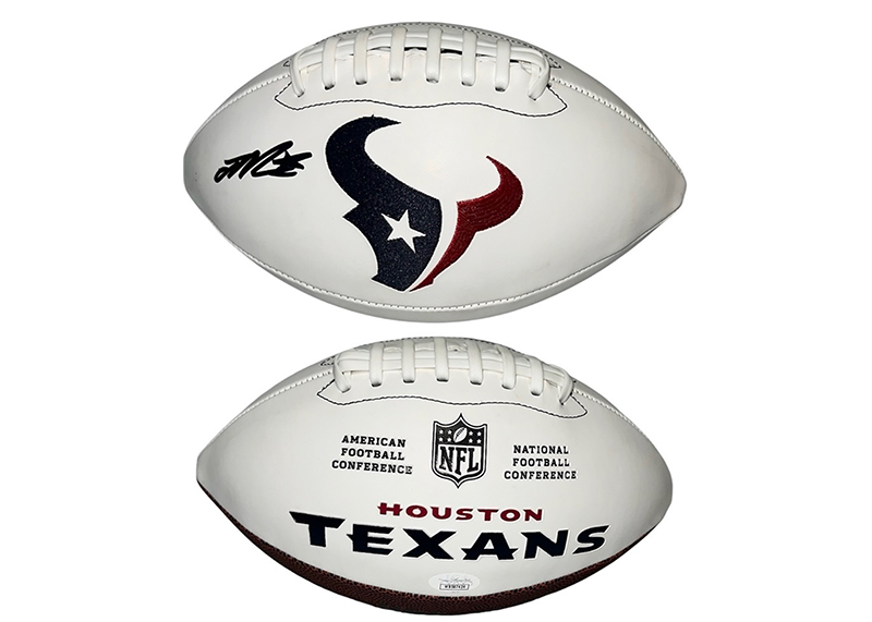 Joe Mixon Signed Houston Texans Official NFL Team Logo Football JSA