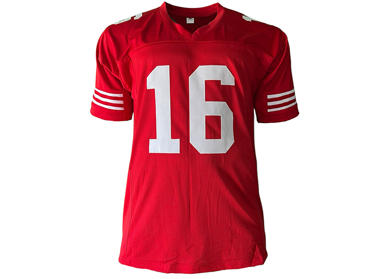 Joe Montana Autographed San Francisco Red Football Jersey JSA