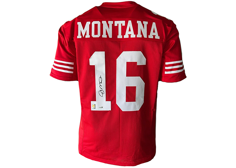 Joe Montana Autographed San Francisco Red Football Jersey JSA