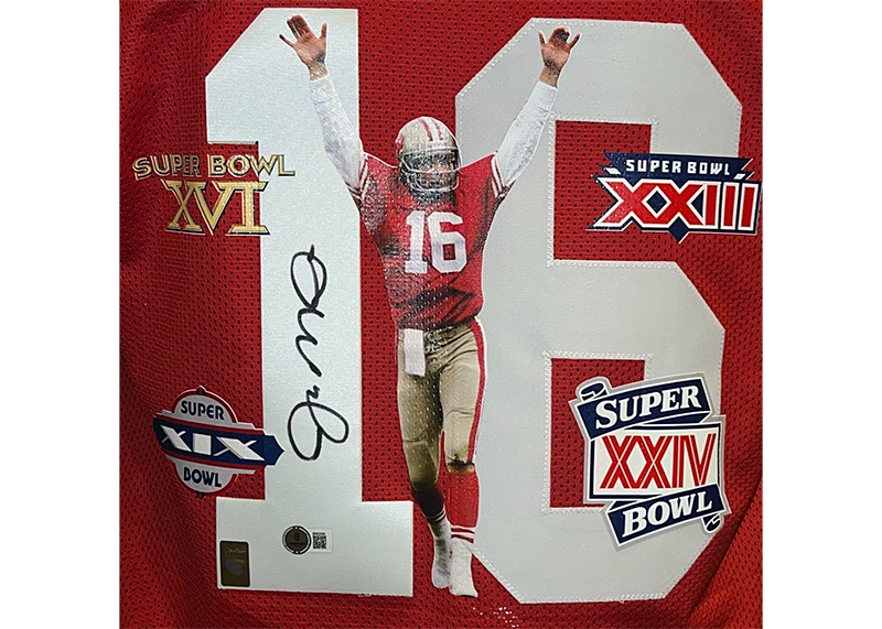 Joe Montana Signed San Francisco Red Football Jersey Beckett