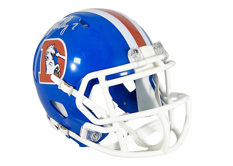 John Elway Signed Denver Broncos Throwback 75-96 Speed Mini Helmet Beckett