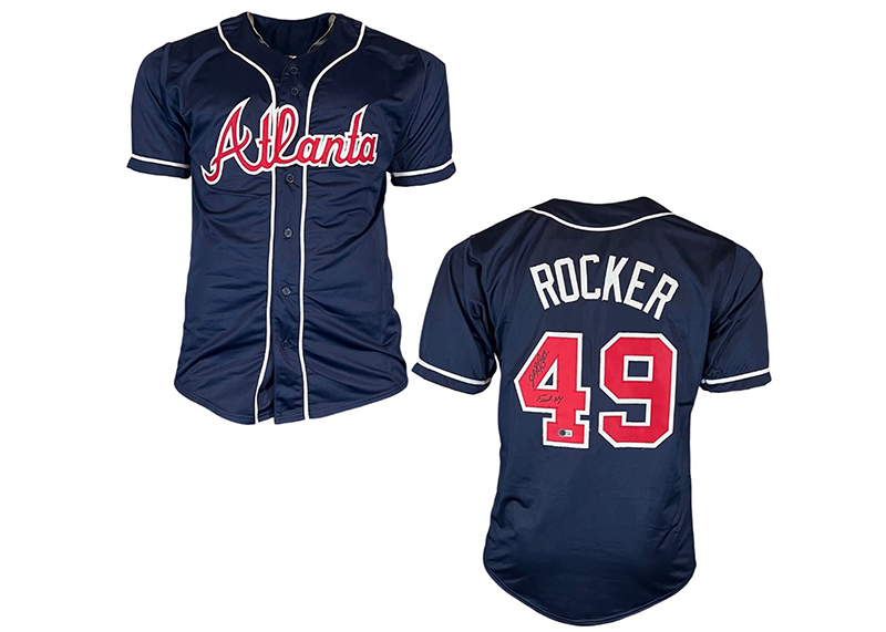 John Rocker Signed Atlanta Blue Custom Baseball Jersey Beckett F NY Inscription