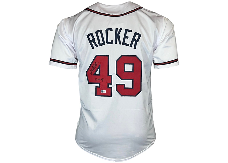 John Rocker Signed Atlanta White Custom Baseball Jersey JSA F NY Inscription