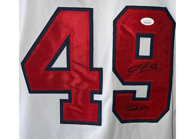 John Rocker Signed Atlanta White Baseball Jersey JSA F NY Inscription