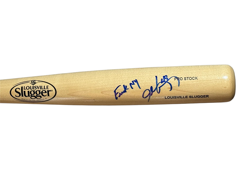 John Rocker Signed Fuck NY Insc Louisville Slugger Official MLB Bat JSA